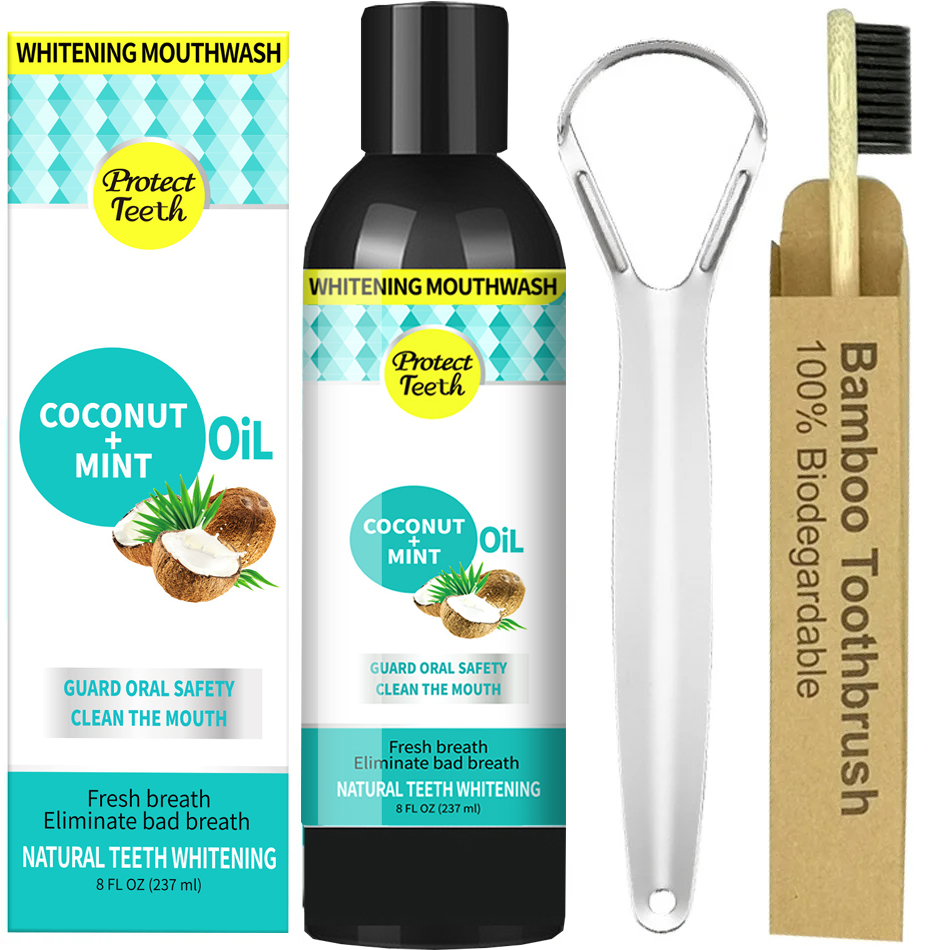 Teeth Whitening Oil Pulling - 237 مللي زيت سحب النعناع جوز