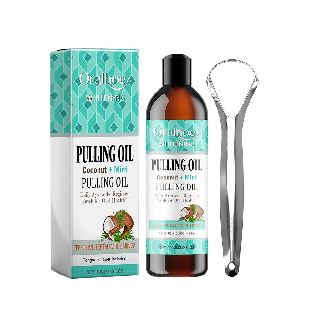 Teeth Whitening Oil Pulling - غسول فم بزيت جوز الهند والنعناع