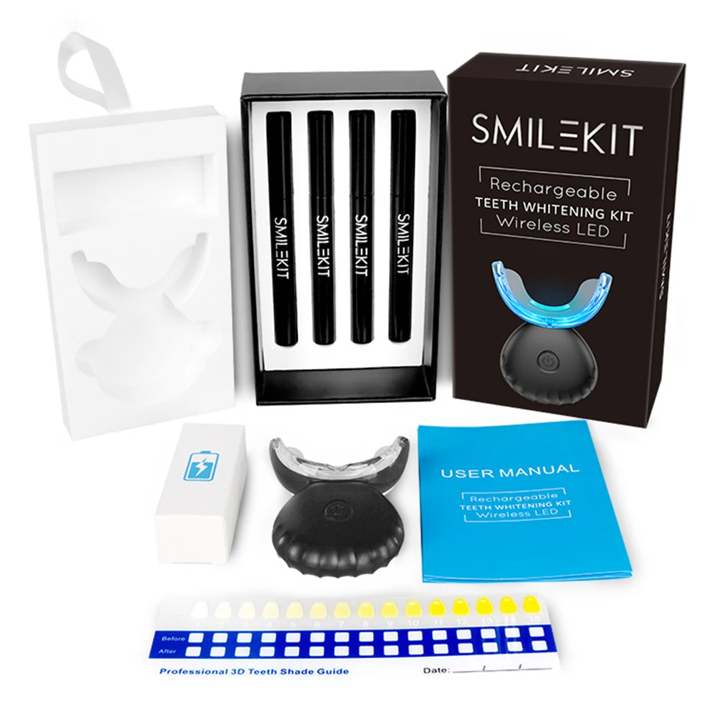 Teeth Whitening Blue Light - طقم تبييض الأسنان صغير 16 LED