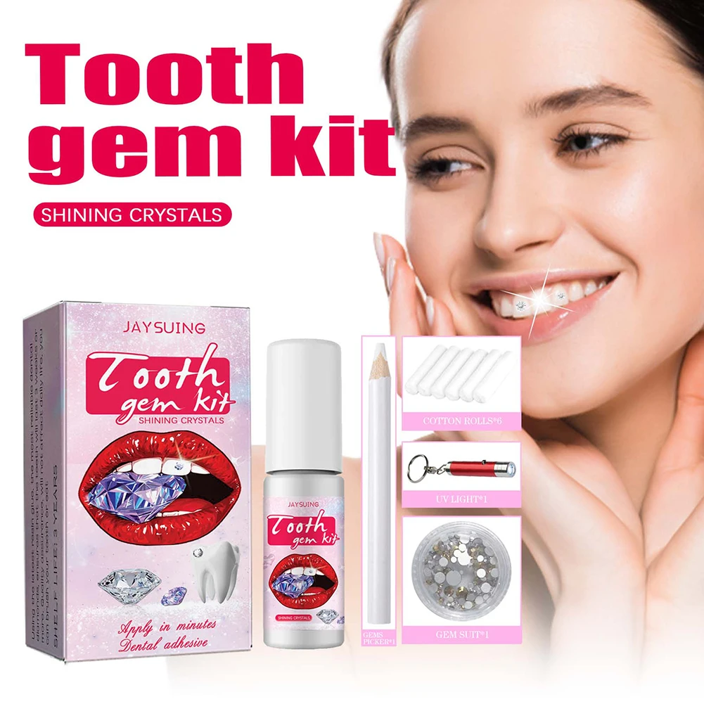 Teeth Whitening Clinic - مجموعة أحجار كريمة الأسنان مع غراء