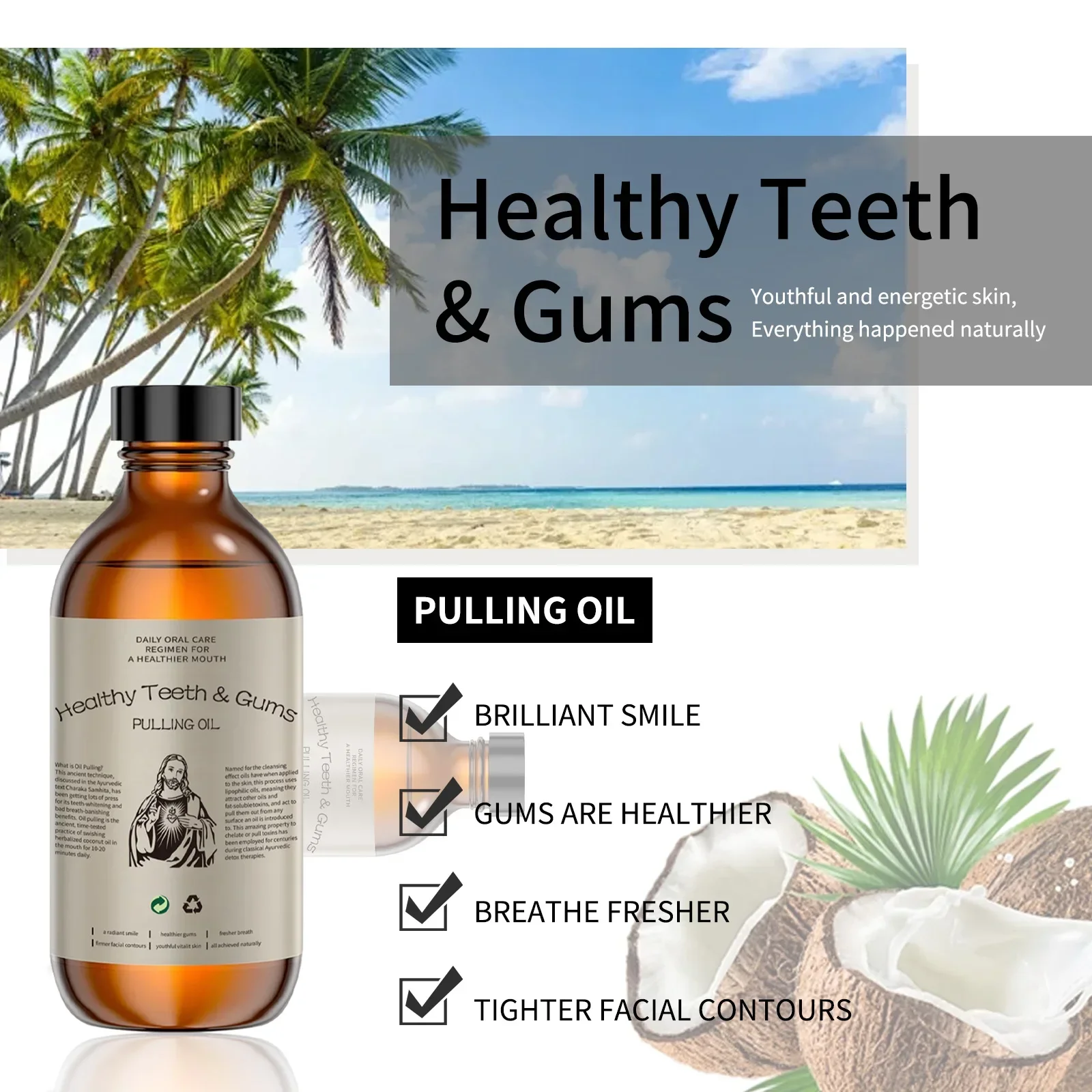 غسول الفم بزيت جوز الهند - نفس - مراجعة Whitening Mouthwash وسعره