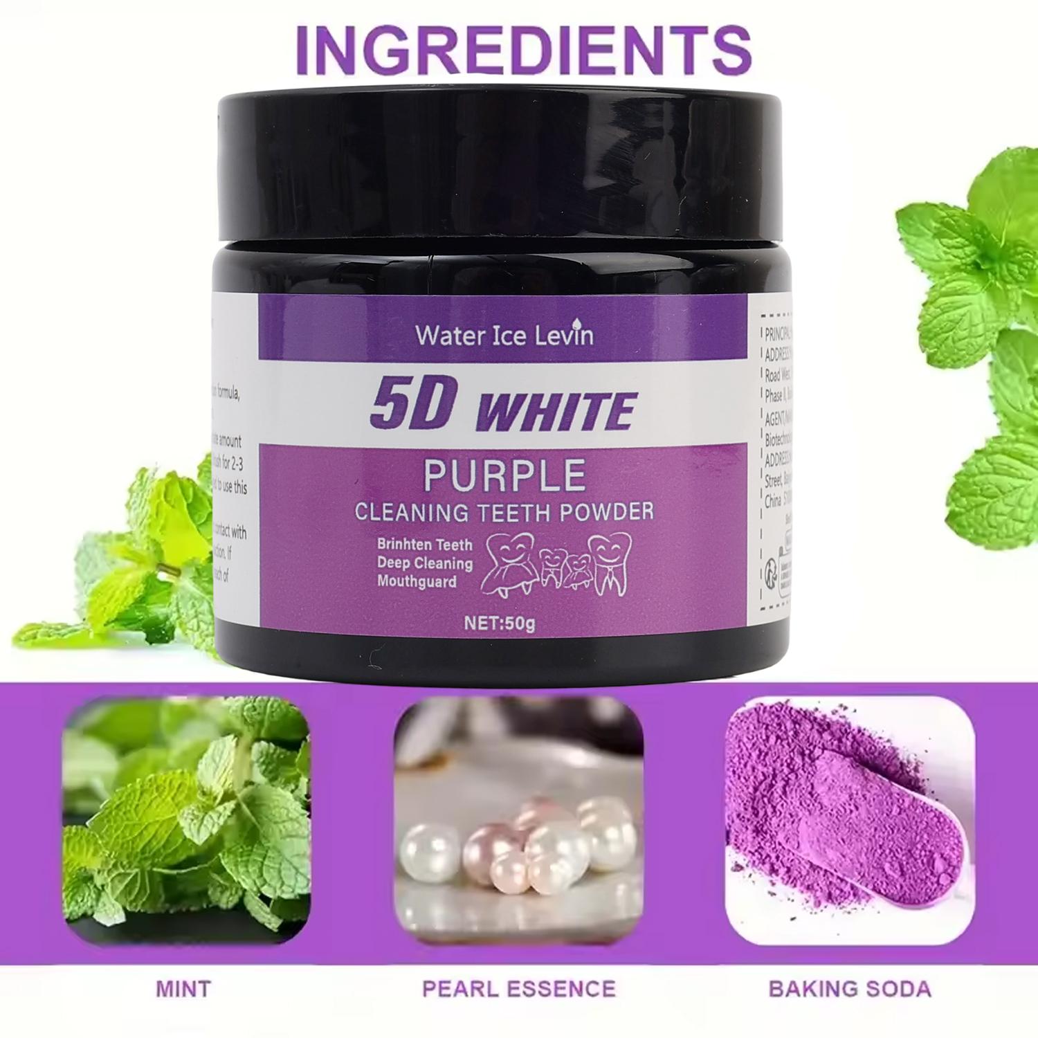 مسحوق تبييض الأسنان الأرجواني  - مراجعة Teeth Whitening Oil Pulling وسعره