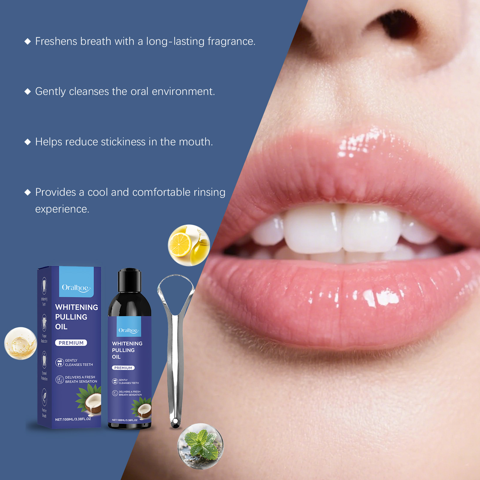 غسول فم بزيت جوز الهند بالنعنا - مراجعة Teeth Whitening Oil Pulling وسعره