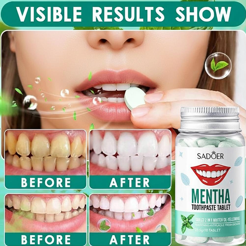 30 قطعة أقراص معجون أسنان صلبة - مراجعة Whitening Mouthwash وسعره