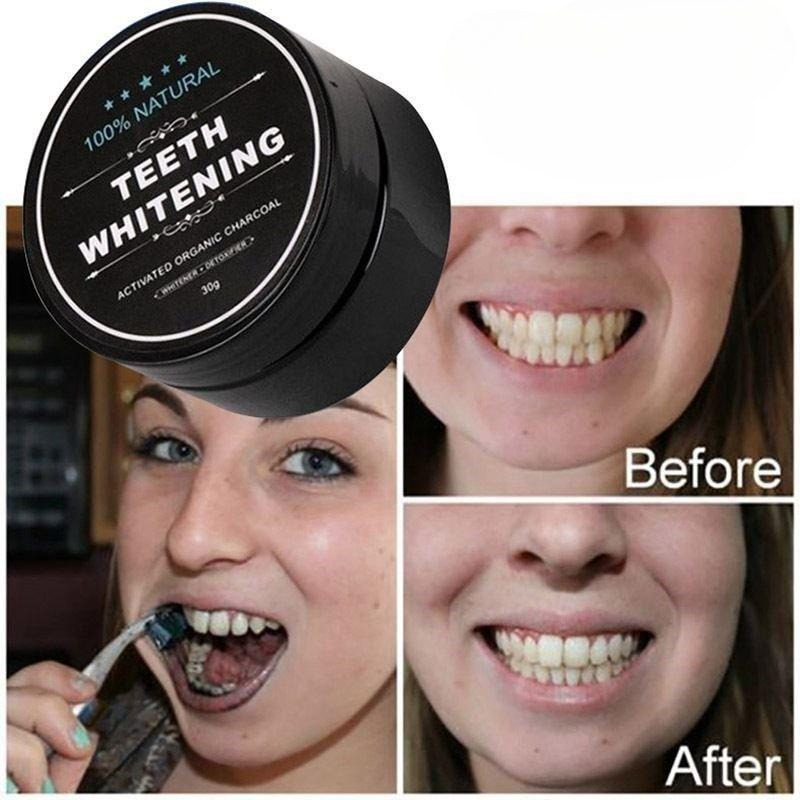 1 صندوق من مسحوق تبييض الأسنان - مراجعة Teeth Whitening Charcoal وسعره