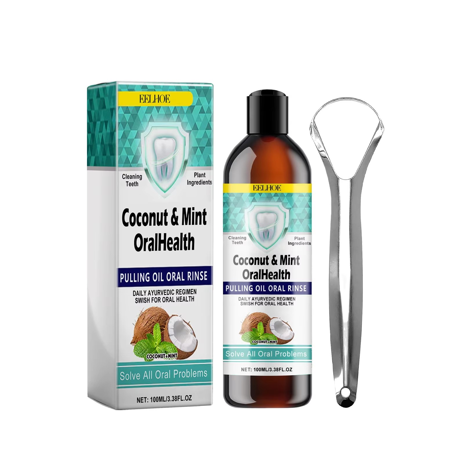 EELHOE النعناع زيت جوز الهند س - مراجعة Teeth Whitening Oil Pulling وسعره