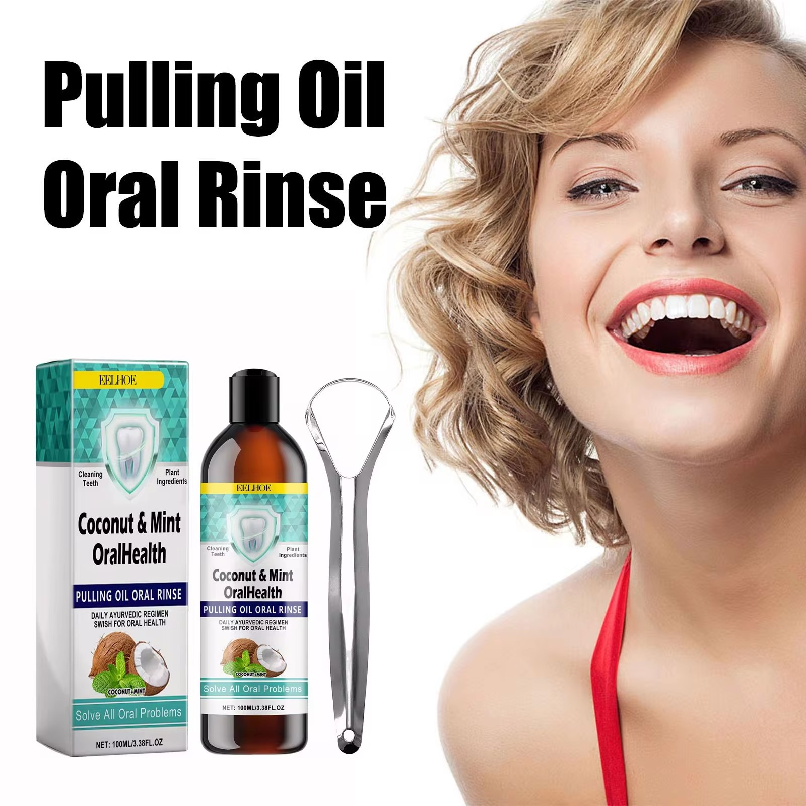 EELHOE النعناع زيت جوز الهند س - مراجعة Teeth Whitening Oil Pulling وسعره