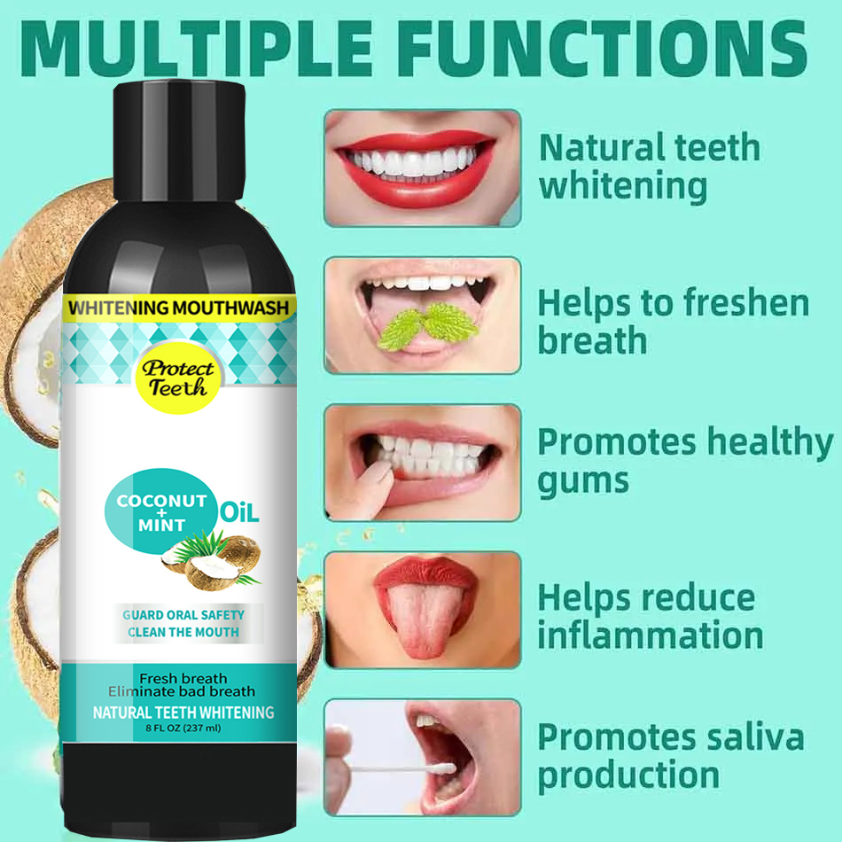 237 مللي زيت سحب النعناع جوز ا - مراجعة Teeth Whitening Oil Pulling وسعره