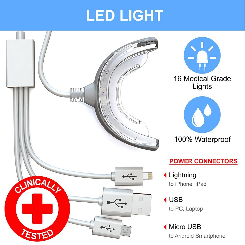 مصباح تبييض الأسنان 3 في 1، 16 - مراجعة Teeth Whitening Blue Light وسعره