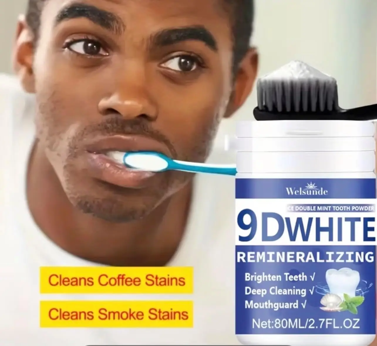 مسحوق أسنان 9D أبيض لإعادة ترس - مراجعة Teeth Whitening Co وسعره