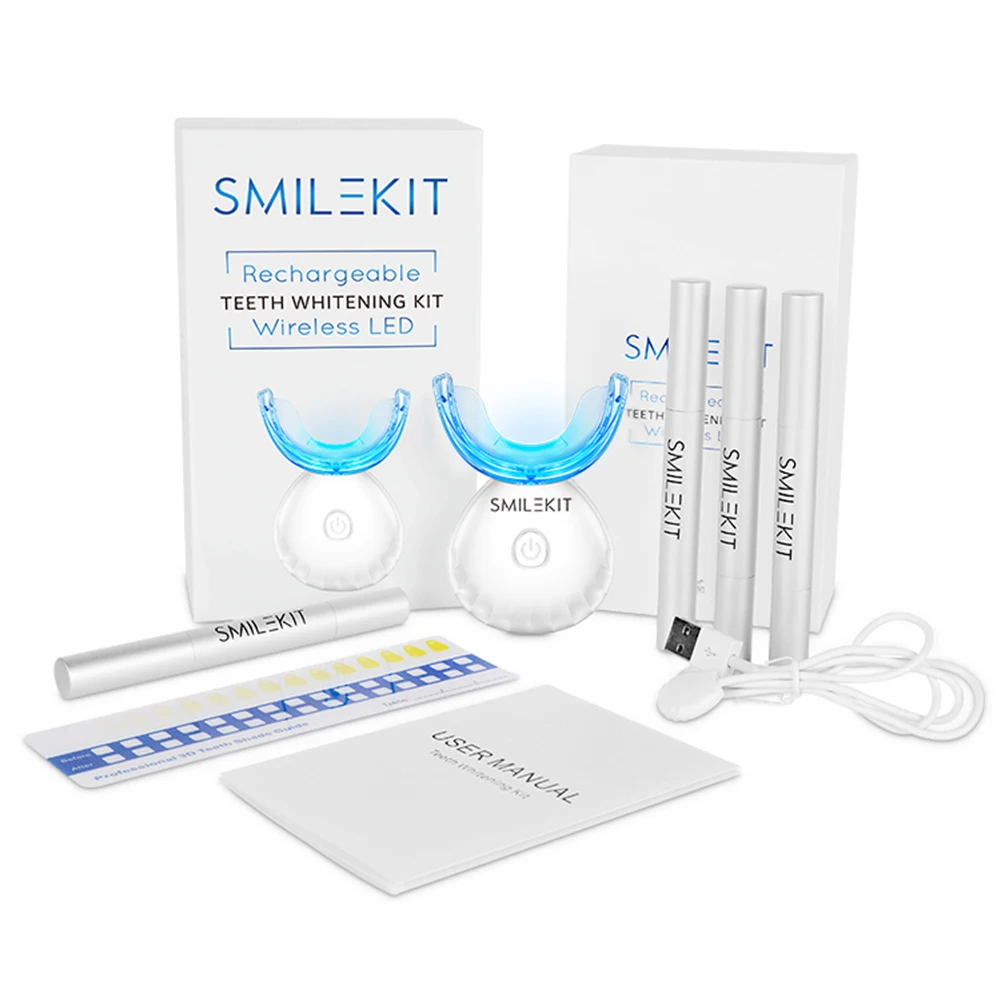 طقم تبييض الأسنان صغير 16 LED  - مراجعة Teeth Whitening Blue Light وسعره