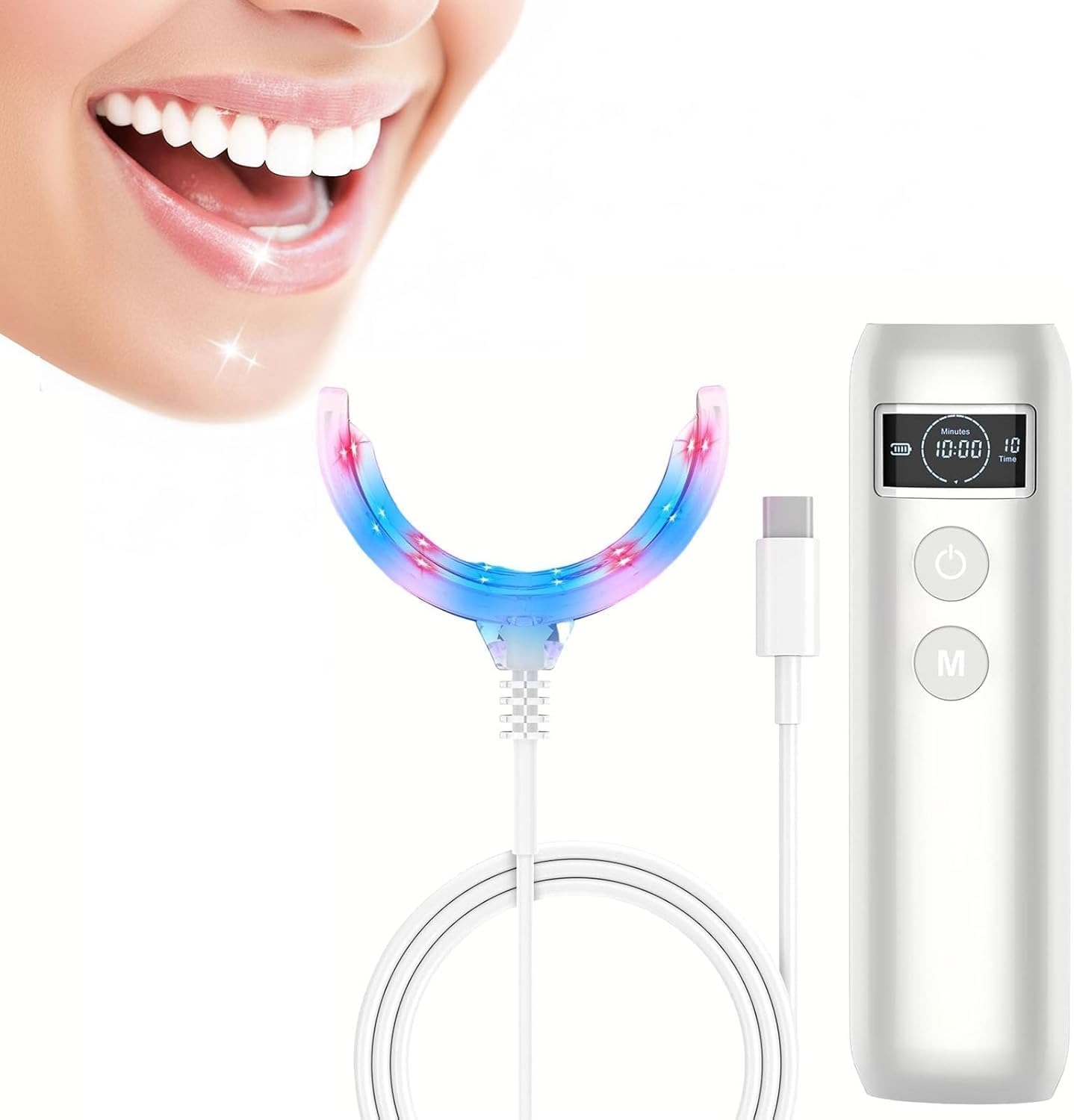 مصباح مسرع تبييض الأسنان بالضو - مراجعة Teeth Whitening Blue Light وسعره