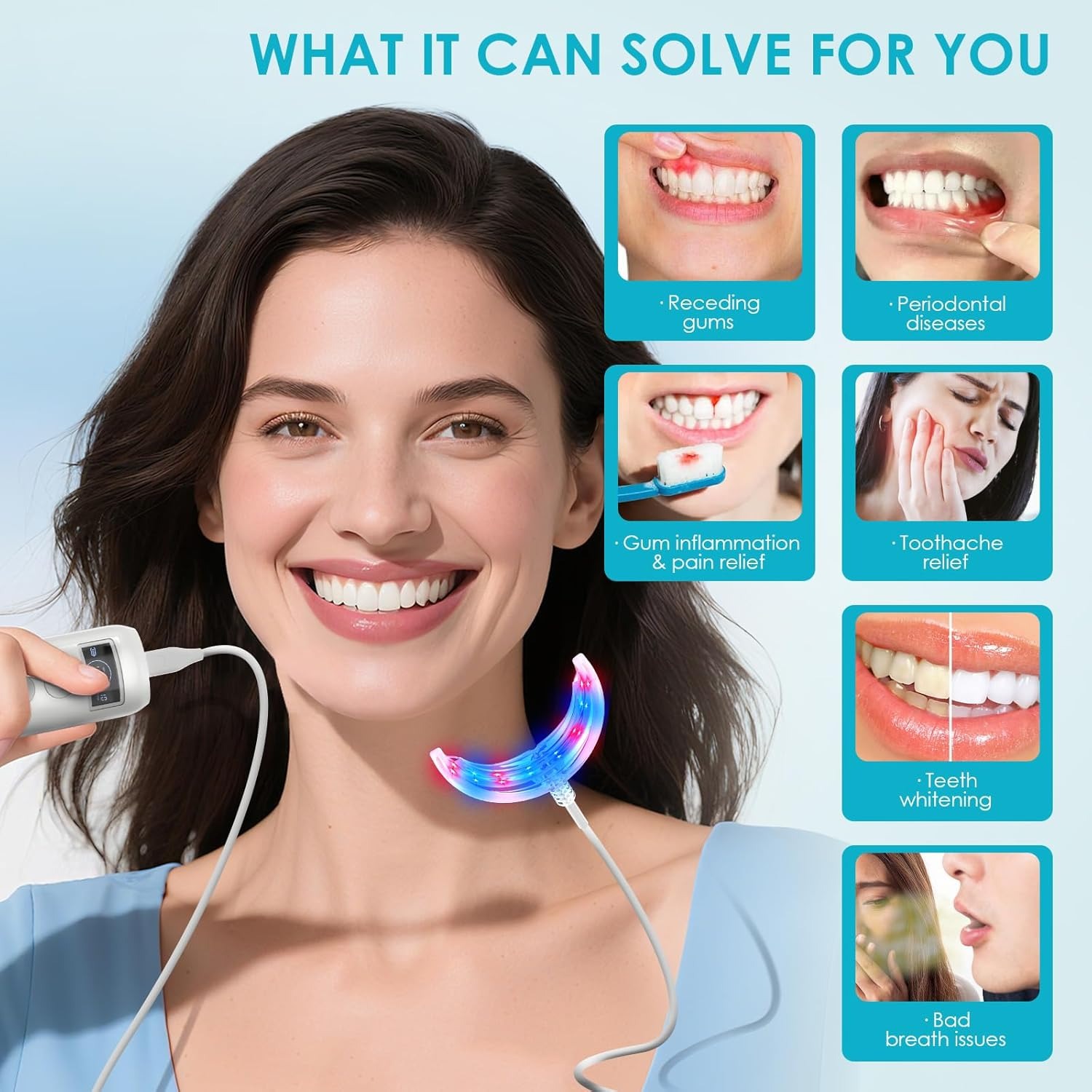 مصباح مسرع تبييض الأسنان بالضو - مراجعة Teeth Whitening Blue Light وسعره