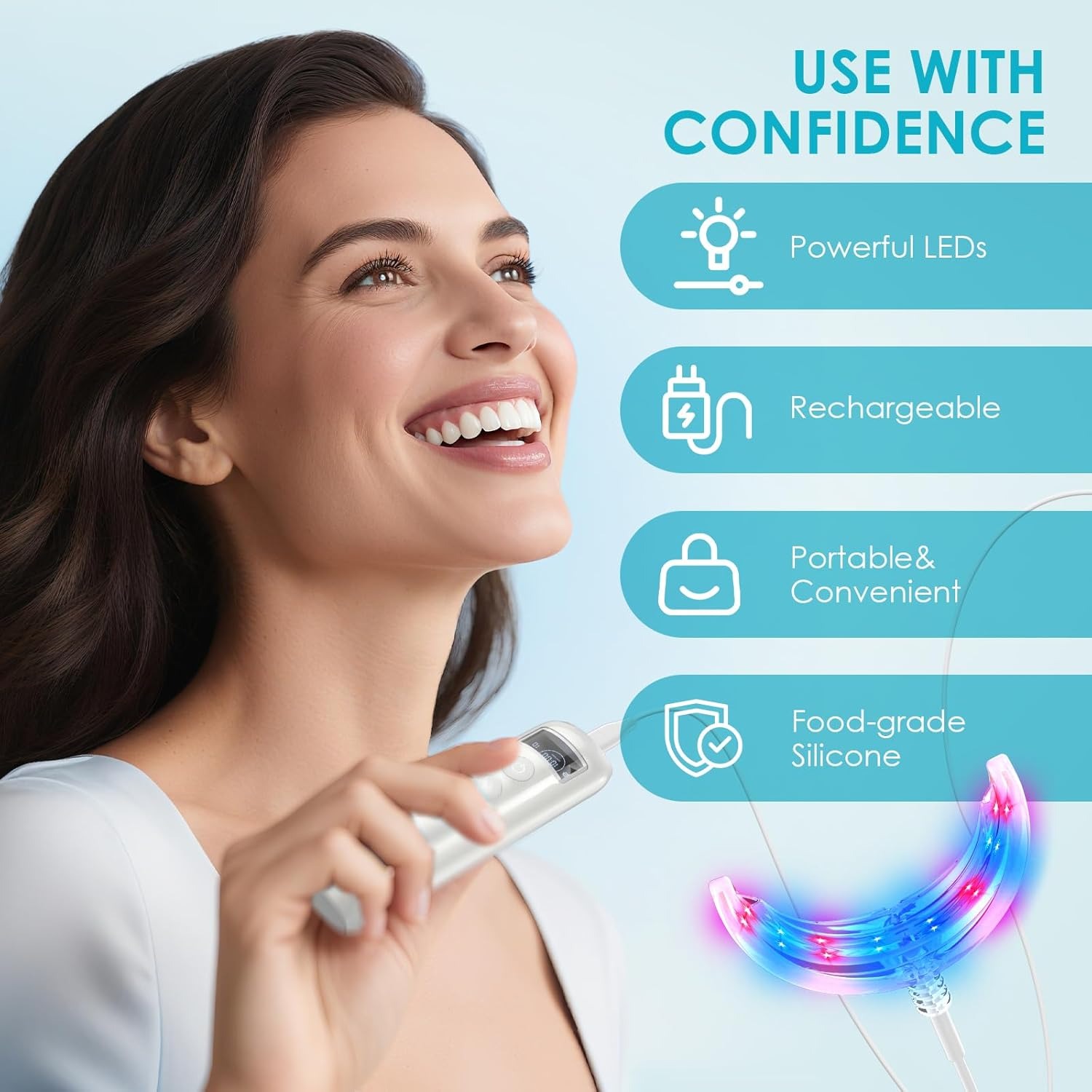 مصباح مسرع تبييض الأسنان بالضو - مراجعة Teeth Whitening Blue Light وسعره